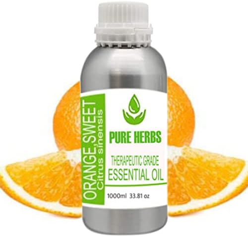 Етерично масло от Портокал, Сладък (Citrus Sinensis) Pure Herbs Чисто и Натурално Лечебно Етерично масло, Без Капкомер