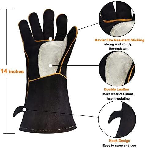 Заваръчни Ръкавици PerfeSafe от Термостойкой кожата Golves за Stick, Mig, Forge, барбекю, Скара, Камина, на Дърва, на
