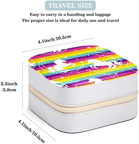 Мини Пътен Преносим Бижутериен Калъф за Пръстени, Висулки, Обеци, Колиета, Кутия-Органайзер, Подарък За Рожден Ден, Еднорог,