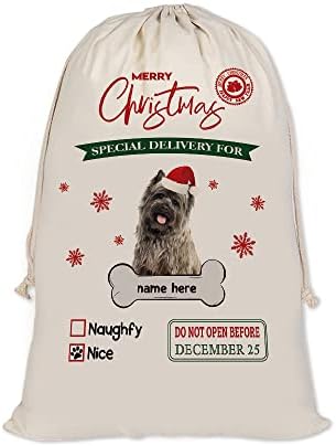 BAGEYOU Персонализирани Чанти на Дядо Коледа за Кучета, Прекрасна Чанта на Дядо Коледа за Керн Териер, Коледен Подарък
