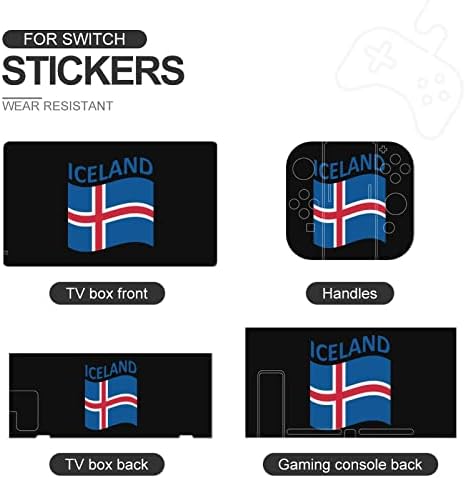 Стикер с Флага на Исландия на Кожата Пълен Набор от Чудесни Стикери Защитно покритие за Конзолата Joy-Con Dock
