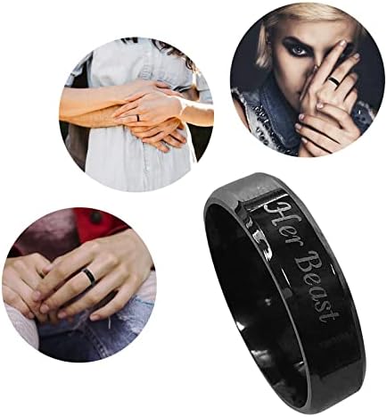 2023 Ново прост пръстен от титанов стомана, женски пръстен, мультяшное сладко бижу пръстен, пръстен с влак (черен, 11)