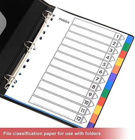 10 Комплекта от файлове с формат А4, с много широки Цветни разделители 11 дупки, подсилена полипропиленовым пластмаса