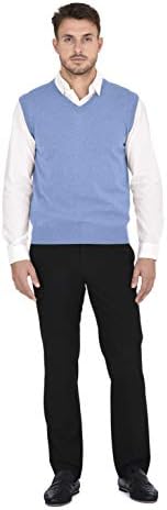 Cashmeren Мъжки Класически Вязаный Пуловер-Жилетка Без ръкави от Чист Кашмир, Пуловер с V-образно деколте, Жилетка