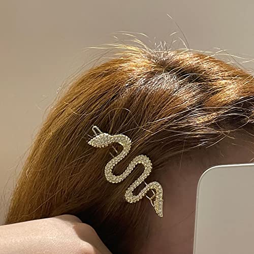 Змеиные фиби за коса Златен метален crystal Комплект заколок за коса във формата на змия Аксесоари за коса за момиченца