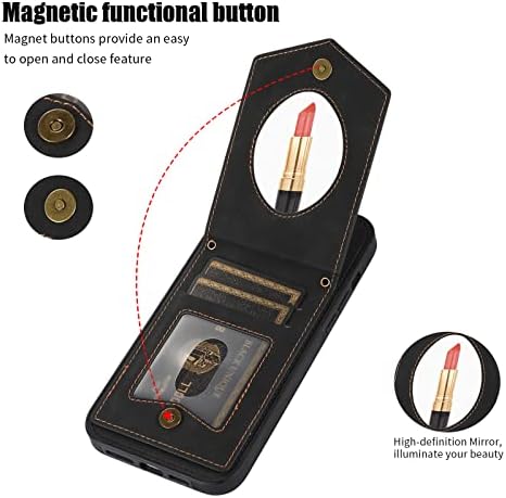 Чанта-портфейл XYX за iPhone 13 Pro Max 6,7 инча, лента за през рамо от Изкуствена кожа, RFID Заключване, Държач за кредитни