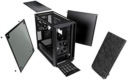 Fractal Design Meshify C Mini -Компактен корпус за компютър, Mini Tower -Оформление на mATX -Въздушен поток и охлаждане