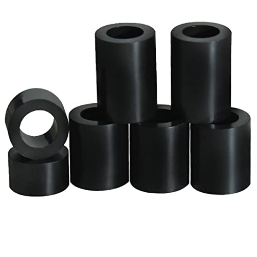 Черни кръгли шайби от ABS-пластмаса с дължина 12 мм, външен диаметър 7 mm, вътрешен диаметър от 3,2 mm, Без дърворезба,