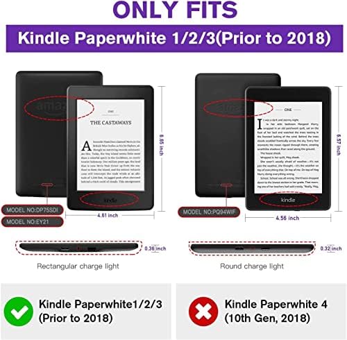 Само за 6-инчов Kindle Paperwhite 5-ти/6-ти /7-мо поколение (модел № EY21 и DP75SDI), ултра-здрав калъф от TPU, с функция