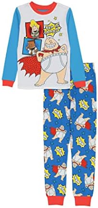 Комплект Памучни пижам DreamWorks Captain Underpants за момчета от 2 теми, плътно в близост до тялото