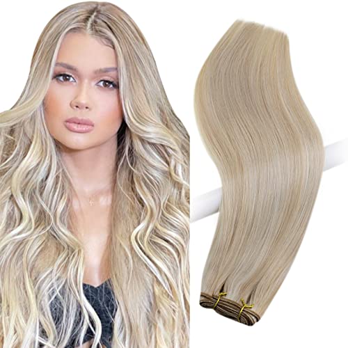 RUNATURE Клип в Косата Разширения са Истински Човешки Коси Пепеляв Blond Изберете Platinum Blond 16 Инча, 50 г/3 бр.