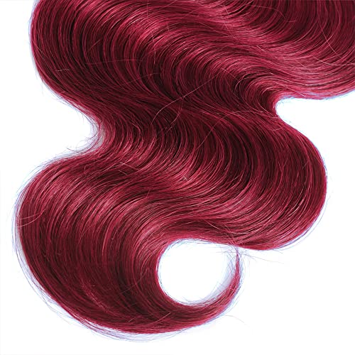 1b99j Червени Снопове Обемно-Вълнообразни коси, Снопове Бразилски Лилави Лъчи, Необработени Естествени Коси Реми за черни