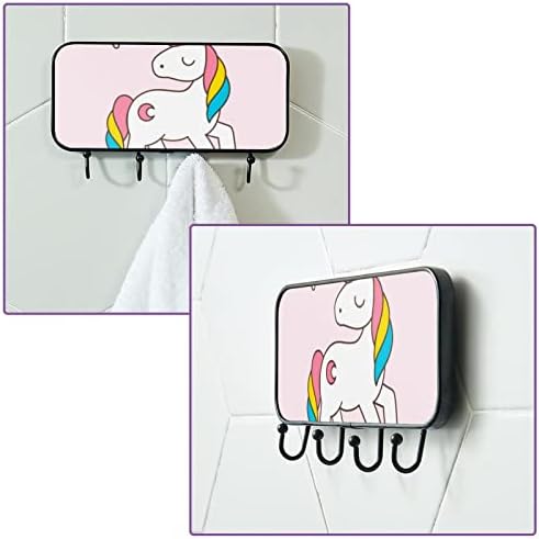 Стенен куки за закачане на програма куки,карикатура Rainbow Unicorn,баня кухня лепило Куки Куки Куки