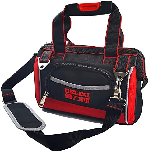 DELIXI 12-Инчов водоустойчива чанта за инструменти - Много здрава Професионална чанта-тоут с широк отвор за инструменти