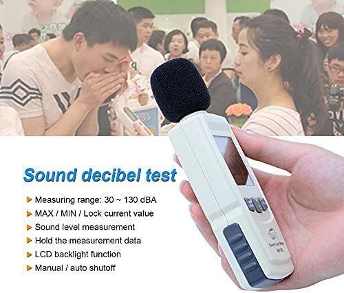 UOEIDOSB Цифров Измерител на нивото на Звука Тестер Шум DB Децибела Метър Децибели Звуков Детектор на Шума Автоматично