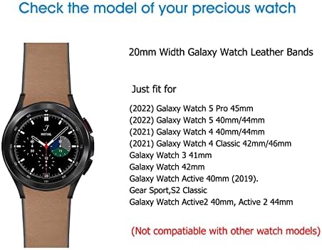 Кожени въжета за смарт часа Lappets за Samsung Galaxy Watch 4 Classic Band 40 мм 44 мм, 20 мм, Тънък и Модерен Дизайн,