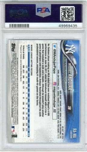 Мигел Андухар Ню Йорк Янкис С автограф от 2018 Topps Chrome RC RA-MA PSA 9 Card - Бейзболни Картички с автограф