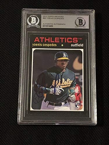 Yoenis Cespedes 2012 Topps Archives Нов Подписа Картичка с Автограф на Бан Slabbed - Бейзболни Картички С Автограф