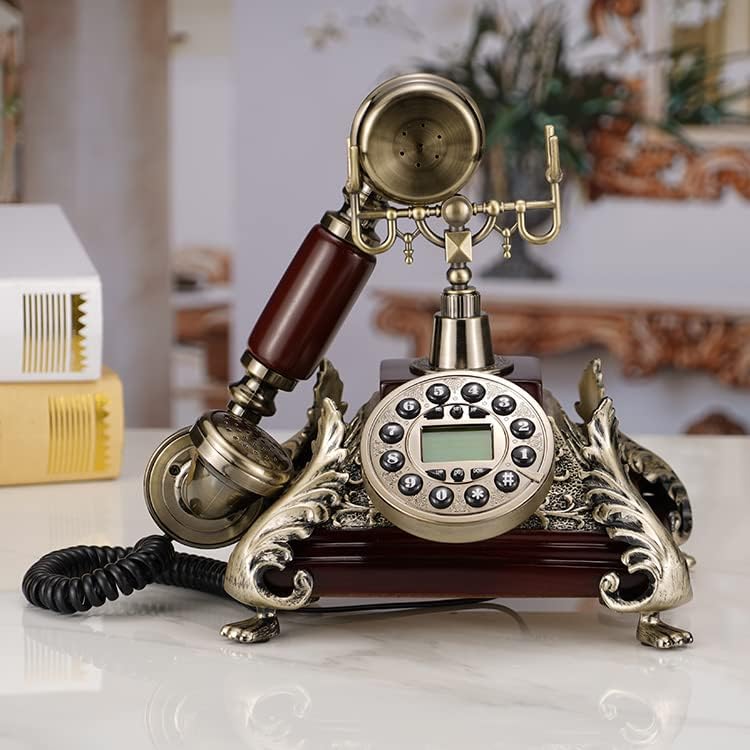 GaYouny Телефон с кнопочным избиране, Кабелна телефонна линия в Европейски Стил, Ретро-Стационарен телефон за Квадратен