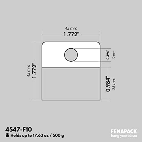 Fenapack Hang Tab 4547-10 | 500 единици (2 опаковки по 250 бройки) | Побира до 17,63 унция (500 г) | Кръгъл отвор | 1,772