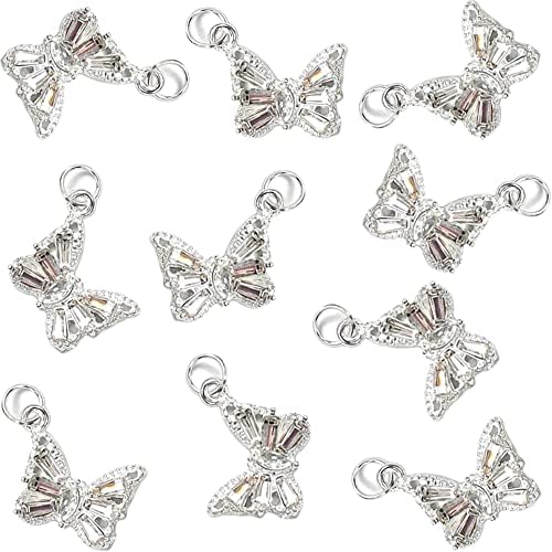 10шт Окачване-пеперуди за Нокти, 3D Джанти От Сплав, Висулки за Дизайн на Ноктите, Скъпоценни Камъни за нокти, Окачване-Пеперуди