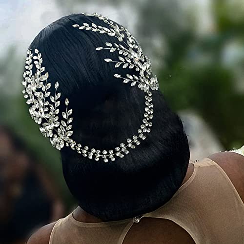 Сватбени шапки LOVFOIVER за булката, превръзка на главата с кристали, сватбени аксесоари за коса-ръчна изработка за булки