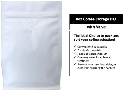 50 Опаковки, Торби за съхраняване на кафето с капак – 5,5 Мил, 5,1x7,8 инча, 8 грама, Плик Бял Майларовый Торбичка за