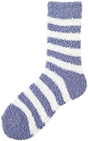 Baishitop Дамски Чорапи от коралов Руно, Чорапи на Райета, Цветни Леки Памучни Спортни Чорапи С Дълга Подплата