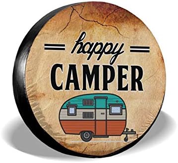 Калъф за гуми NELife Happy Camper Къмпинг Калъф за колела от полиестер, Годни за Пиене, Универсални Капаци за колелата,