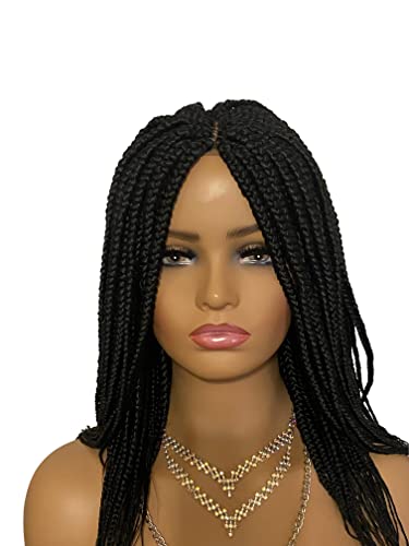 JBG SERVICES Африкански Плетени перуки – Перука със средна оплеткой за черни жени - Лейси закопчалка за естествения вид