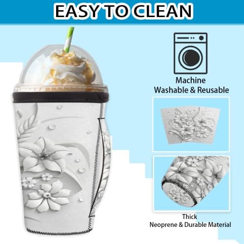 3d Цветен Кафе ръкав С Лед, Изолационни Ръкави за Студени Напитки, за многократна употреба Неопреновый Ръкав за Чаши