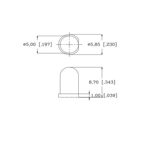 5 mm 6 В Предварително свързан жълто /златно led - Ултра ярък (3, 4, 5, 6, В) (опаковка от 5 броя)