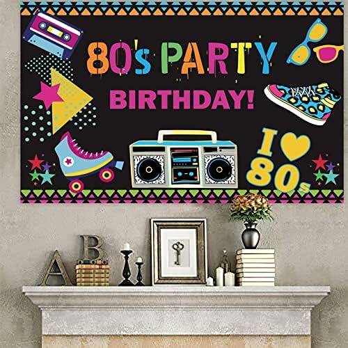 Банер за парти в чест на рождения Ден на 80-те години, Фон, Подпори за Фотобудки, аз обичам 80-те, Връщане към хип-Хоп,