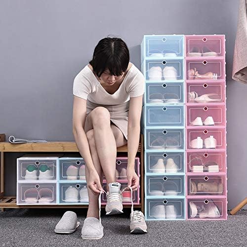 ZRSJ Водоустойчива Кутия за обувки във формата на мида, Прозрачен и Пылезащитная Штабелируемая Кутия За съхранение, Шкаф за Съхранение на дамски и мъжки обувки за до?