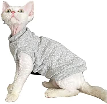 Дрехи за котки Sphynx Без косми, Есенно-зимни Топли Памучни Блузи, с кръгло деколте, Мека Жилетка Без ръкави, Пуловер,