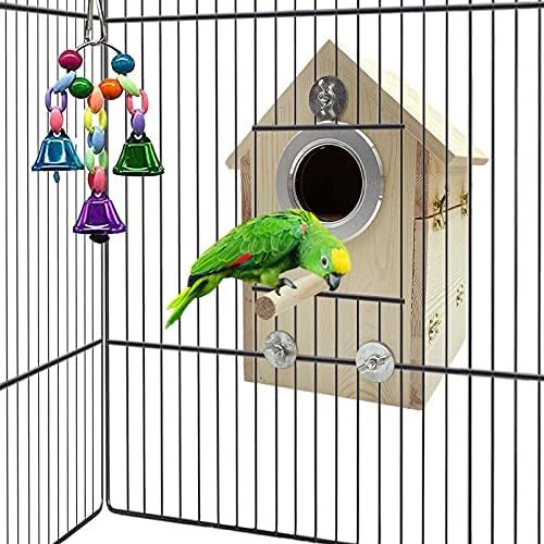Къщичка за Папагали Hamiledyi, Дървена Кутия За Отглеждане на Птици, Дървена Къщичка за Папагали, Материал за Спално