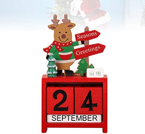 ABOOFAN Коледна Украса на Работния Плот Дървен Календар за Обратно Броене Коледна Украса Украса (Стил Случаен) Парти