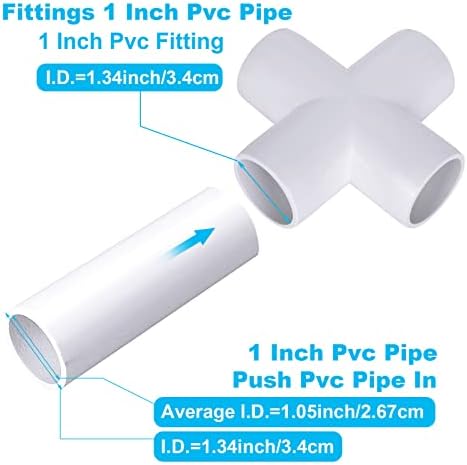 12 Pcak 4-Посочен 1-Инчов PVC Коляно PVC Тръбен Фитинг, 4-Посочен Ъгъл на Напречен Мебелен PVC Фитинг Конектор за Монтаж