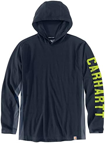 Мъжка тениска с качулка и графичен логото на Carhartt Force Свободно намаляване на Средното тегло с дълъг ръкав и качулка