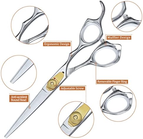 Ножица за Подстригване на Коса, K KaCaKaCa 6.8 Професионални Фризьорски Ножици за Коса с гладки остриета за жените и
