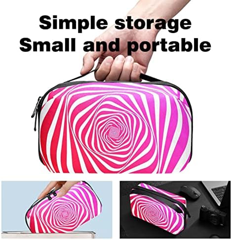 Геометрична розова косметичка в лента за чантата си, преносим пътен органайзер, чанта за тоалетни принадлежности, косметичка