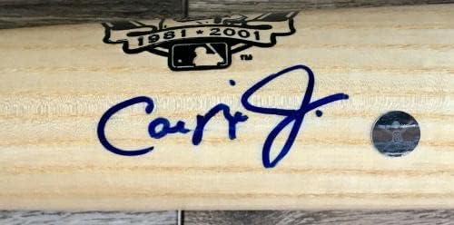 КАЛ кал ripken-младши (Ориолс) подписа прилеп с емблемата на пенсиониране - Холограма Рипкена - прилепи MLB с автограф