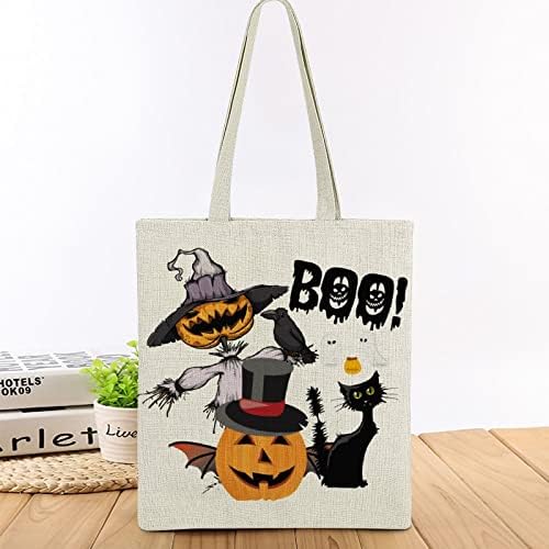 Хелоуин Джак-O-Фенер Черна котка прилепи Шапка Вещица Модел чанта-Тоут За Жени е най-Забавната Козметична чанта-Тоут