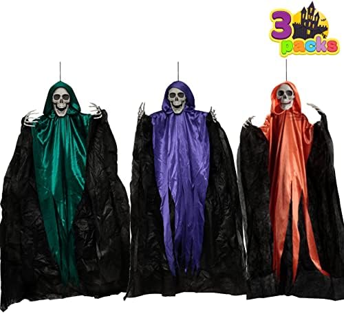 36Висящи Мрачни Жетварите различни цветове (3 опаковки), Окачен Мрачен Reaper за Хелоуин, Скелет на Мрачния Жнеца на