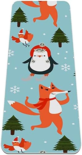 Siebzeh Коледа Animals Премиум-Дебела подложка за йога, в Екологично Чист Гумена подложка за здраве и фитнес, Нескользящий