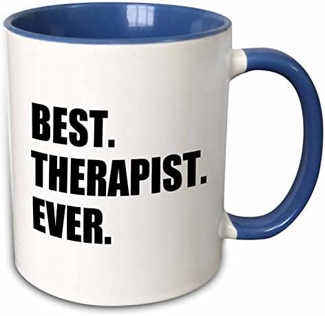 3dRose най-Добрият подарък Терапевт за психиатри и терапевтични работи два цвята Черна чаша с надпис, 11 грама, Боядисана