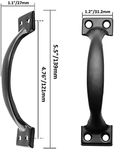 Zorveiio 10 БР 5,5 Метални Дръжки с Бантиком, Големи Врати Тяга, Реколта Дръжки на Вратите на хамбара за Мебели Шкафове,