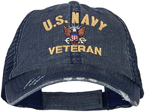 e4Hats.com Ветеран на Военно-морския флот на Въоръжените сили на САЩ бродирани памук mesh Cap