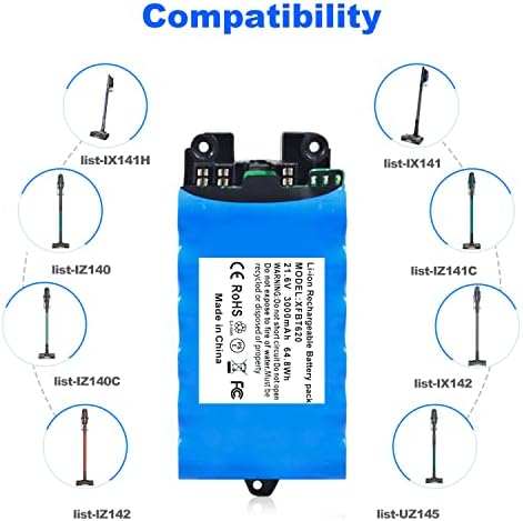 Преносимото батерия Moccdor 3000 ма за Shark XFBT620, съвместим с безжични пылесосами Shark IX140 IX141 IX141H IX142