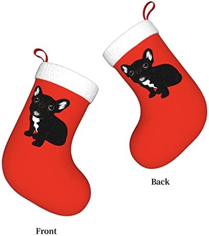 Ююй Сладко Черно Кученце Коледен Отглеждане Празнична Украса Камина Окачен На Стелката 18 Инча(А) А) Чорапи
